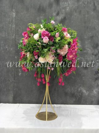 Large green & pink 75cm flower ball